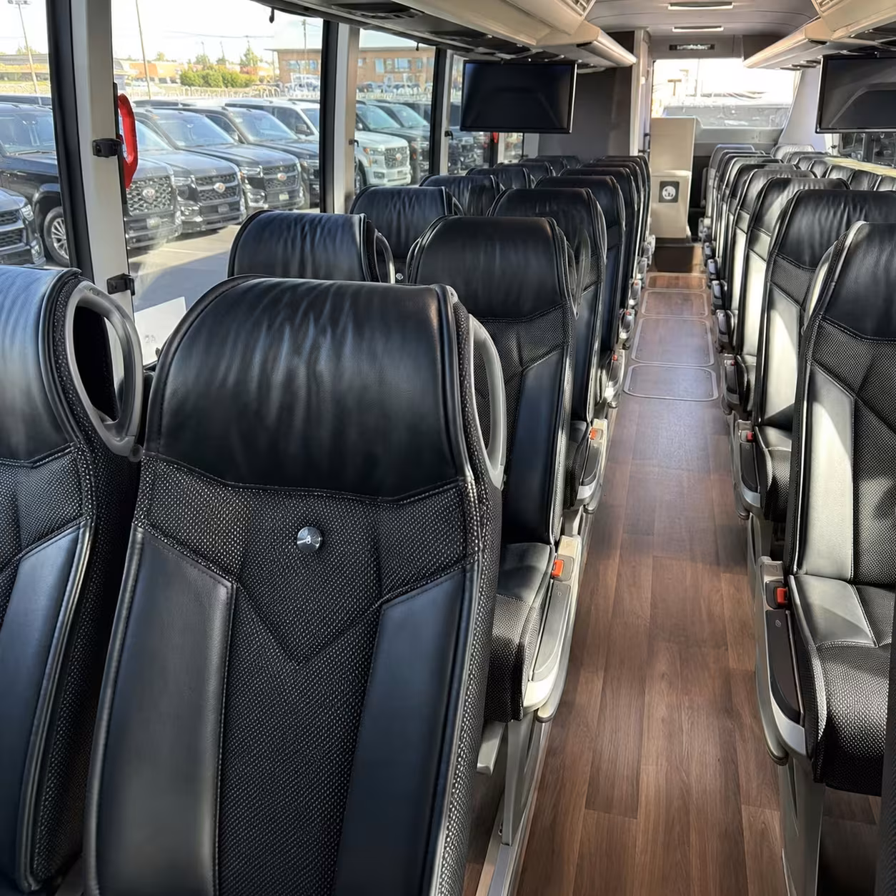56 passenger charter bus inside