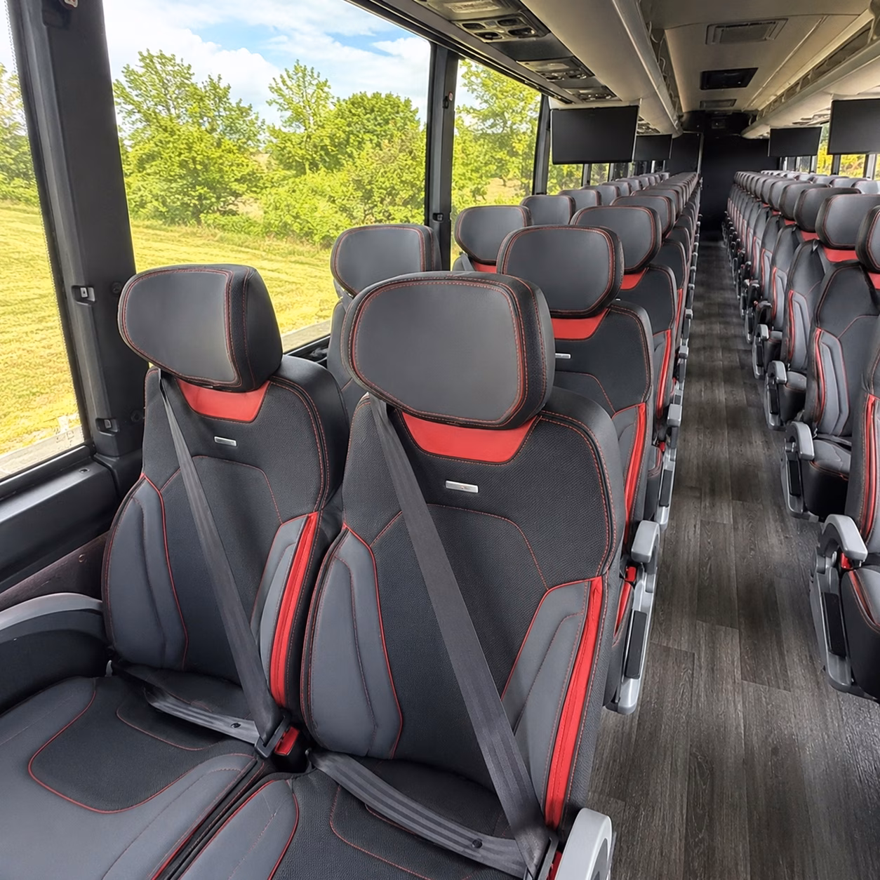 pompano beach charter bus interior