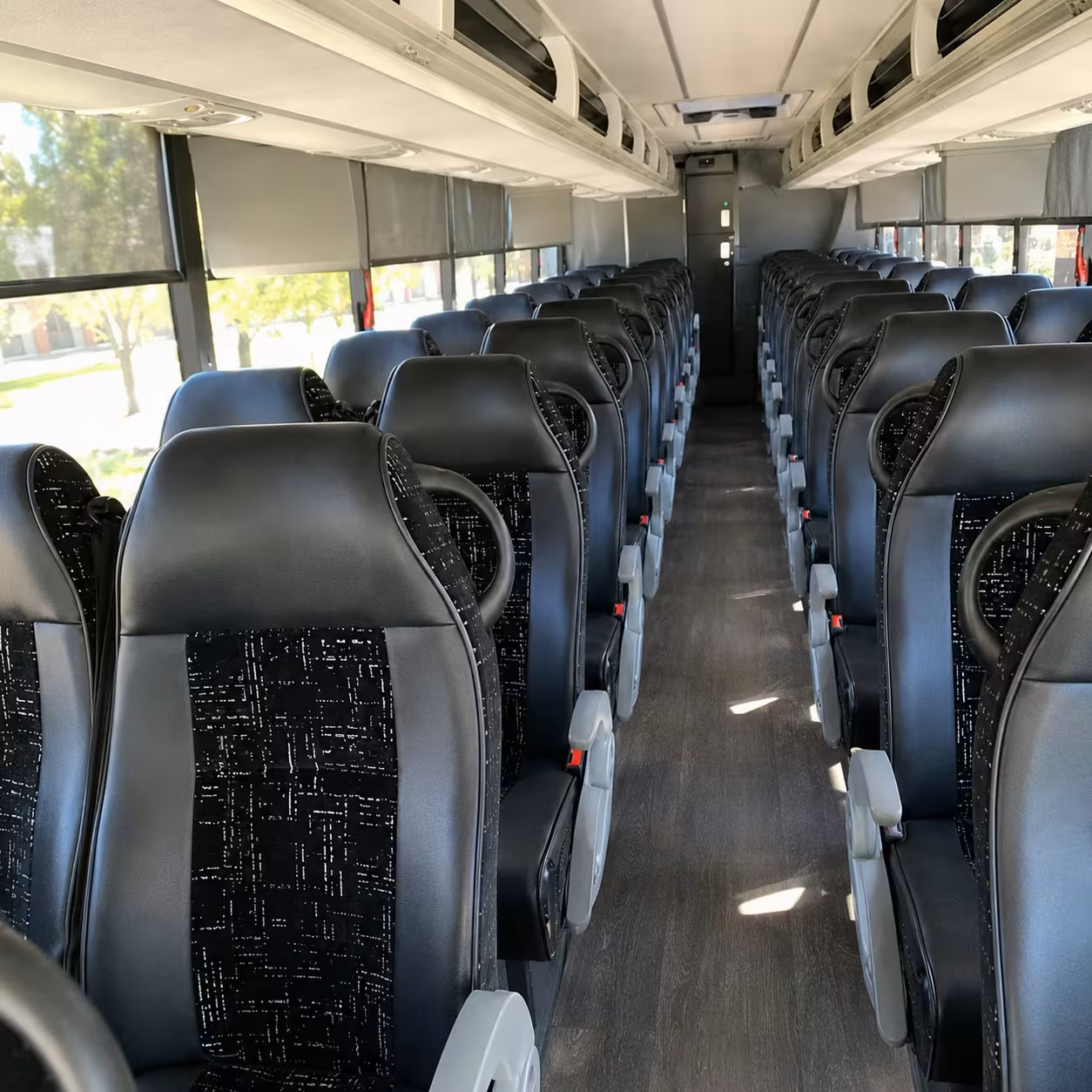 pompano beach charter bus rental interior